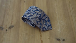 Cotton/Silk Leaf - Navy Blue/Beige