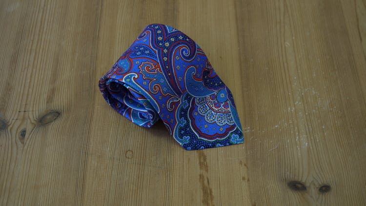 Printed Paisley - Light Blue/Rust/Turquoise/White
