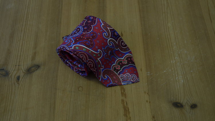 Printed Paisley - Red/Mid Blue/Green/White