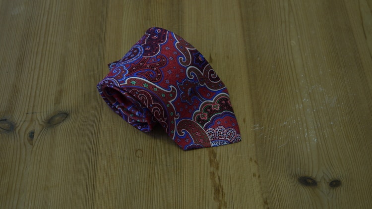 Printed Paisley - Red/Mid Blue/Green/White