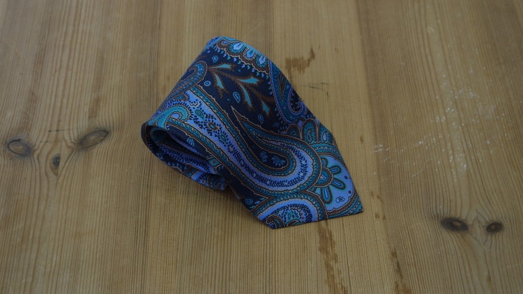 Printed Paisley - Navy Blue/Turquoise/Brown/Purple