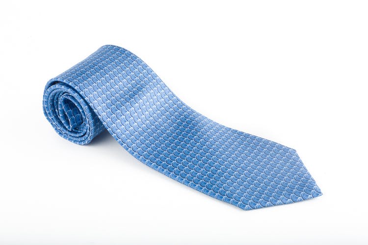 Squame Vintage Silk Tie - Light Blue