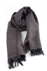 Small Check Wool Scarf - Brown