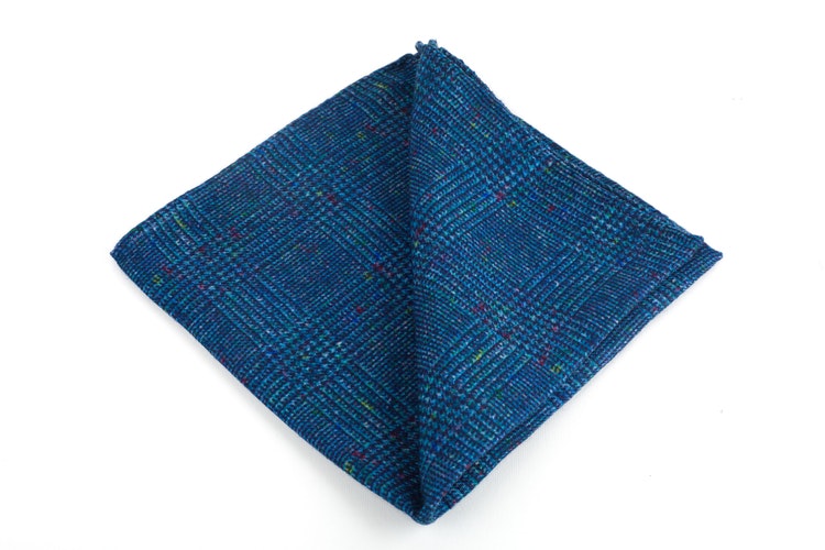 Wool Donegal Plaid - Mid Blue