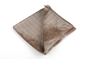 Piuma/Stripe Wool Pocket Square - Double - Beige/Brown