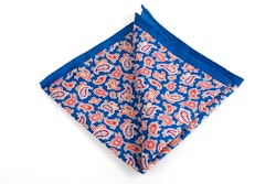 Silk Paisley - Mid Blue/Orange/Burgundy/Light Blue