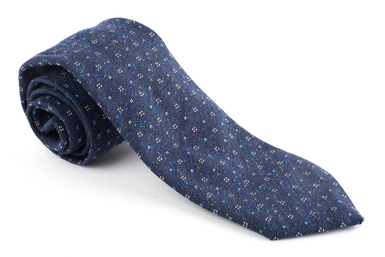 Wool Floral - Navy Blue/Light Blue/White
