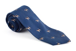 Cotton/Silk Animali Tie - Navy Blue