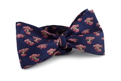 Fungo Vintage Silk Bow Tie - Navy Blue/Pink
