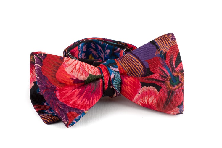 Floral Vintage Silk Bow Tie - Red/Purple/Pink/Blue