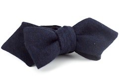 Solid Cashmere Bow Tie - Navy Blue