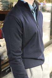 Half zip Merino Pullover - Navy Blue