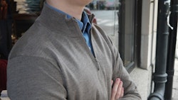 Half zip Merinoulltröja - Beige
