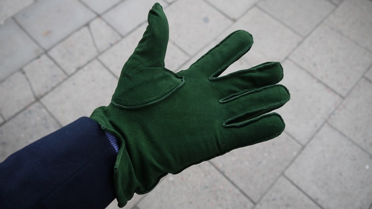 Suede Gloves - Green