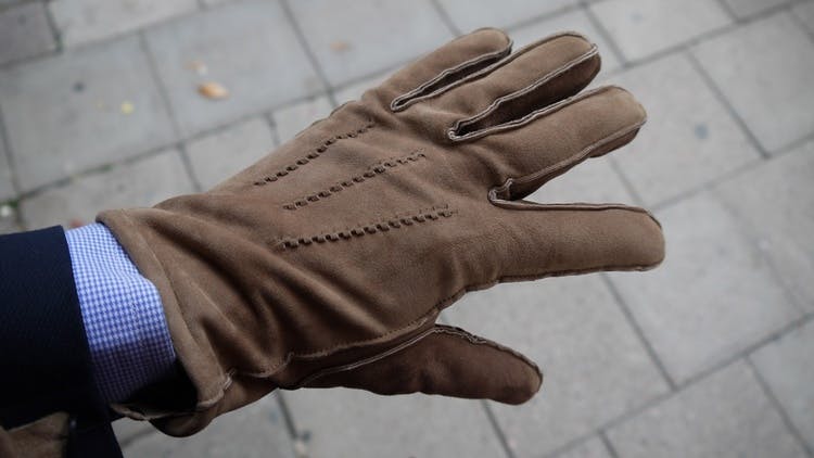 Suede Gloves - Beige