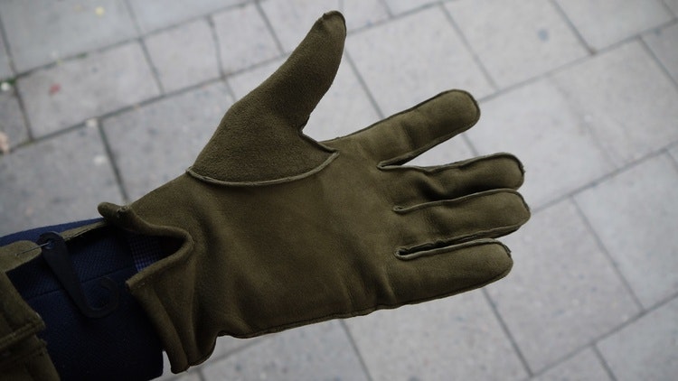 Suede Gloves - Olive Green