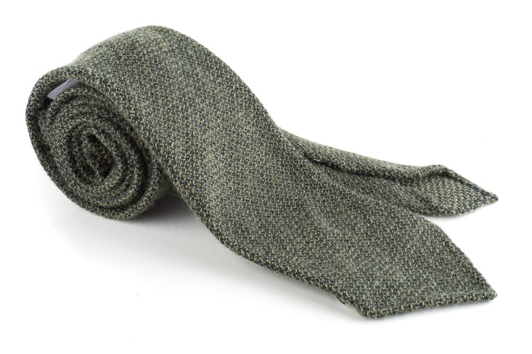 Solid Wool Tie - Untipped - Olive Green