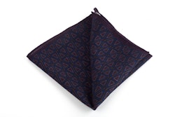 Triangolo Printed Wool Pocket Square - Lilac/Blue