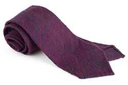 Solid Shantung Grenadine Tie - Untipped - Navy Blue/Burgundy