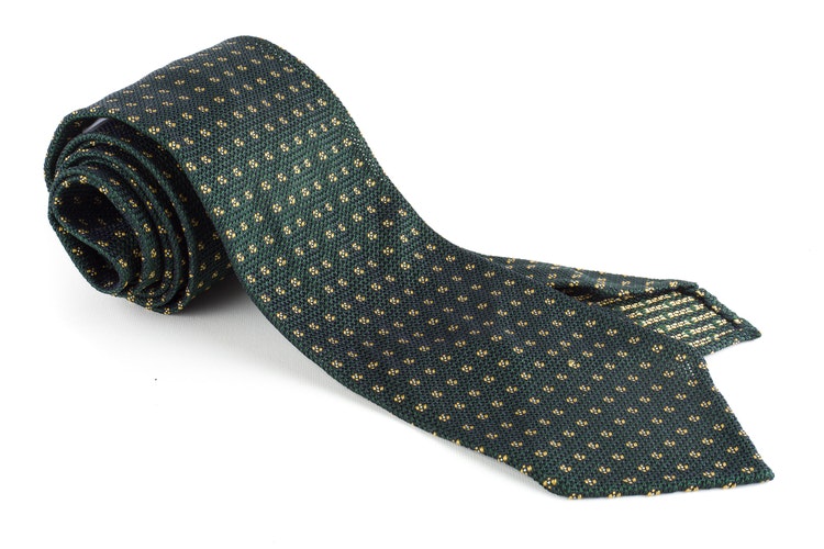 Floral Silk Grenadine Tie - Untipped - Green/Yellow