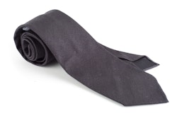 Solid Wool Tie - Untipped - Dark Grey