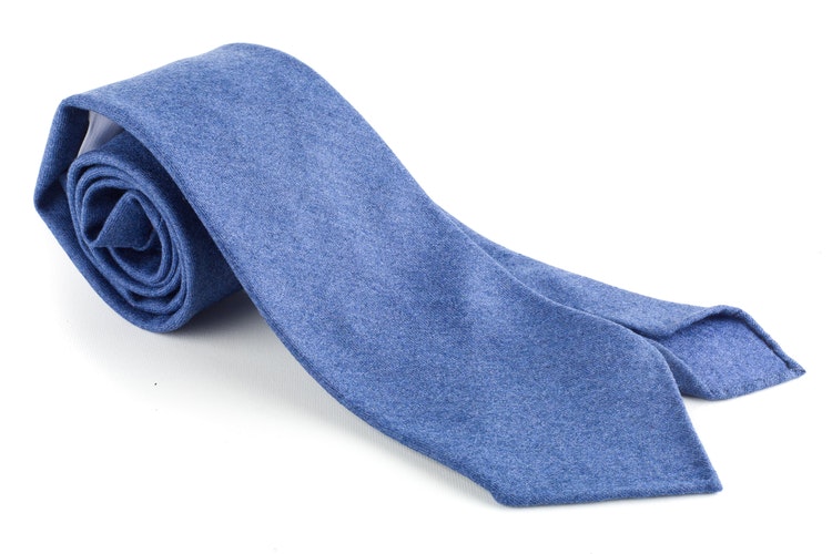 Solid Wool Flannel Tie - Untipped - Light Blue