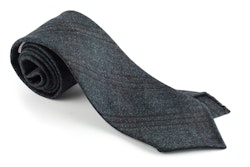 Check Wool Tie - Untipped - Green