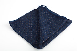 Micro Square Wool Pocket Square - Navy Blue