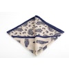 Owl Wool Pocket Square - Off White/Navy Blue