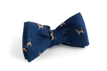 Dog Cotton/Silk Bow Tie - Navy Blue