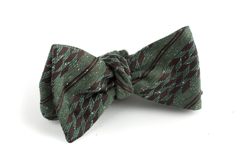 Regimental Wool Bow Tie - Green/Brown