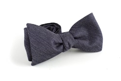 Micro Wool Bow Tie - Dark Grey/Navy Blue