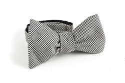 Dogtooth Wool Bow Tie - Black/White