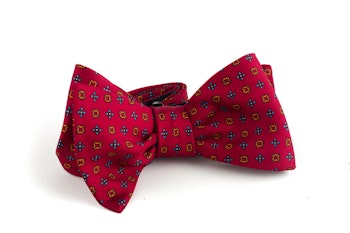 Floral Silk Bow Tie - Red/Rust