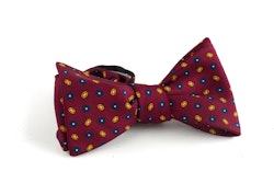 Floral Silk Bow Tie - Burgundy/Navy Blue/Yellow