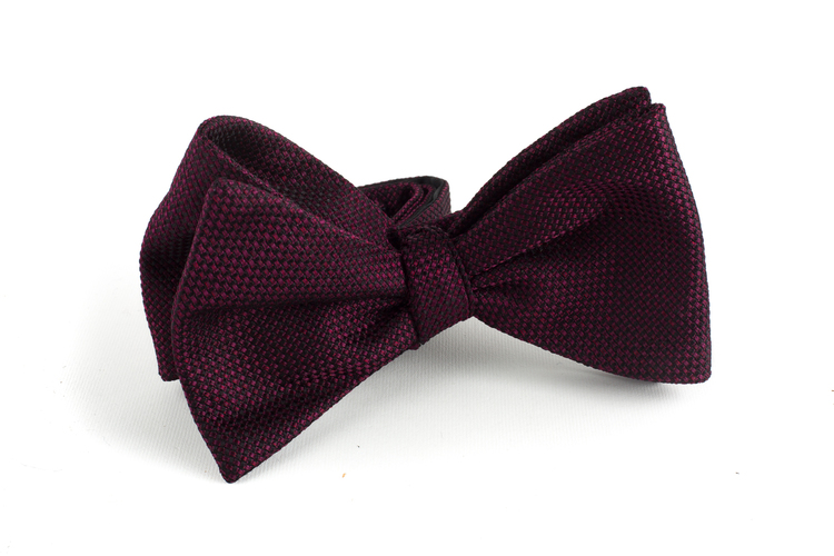 Solid Silk Bow Tie - Burgundy