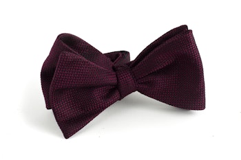 Solid Silk Bow Tie - Burgundy