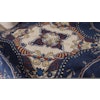 Oriental Wool Pocket Square - Navy Blue/Beige