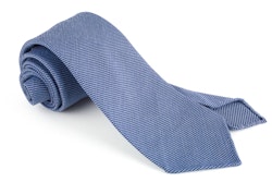 Solid Textured Silk Tie - Untipped - Mid Blue