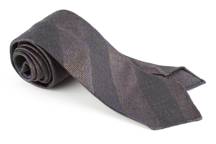 Regimental Wool/Silk Tie - Untipped - Olive Green