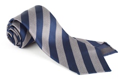 Regimental Silk Tie - Untipped - Navy Blue/White