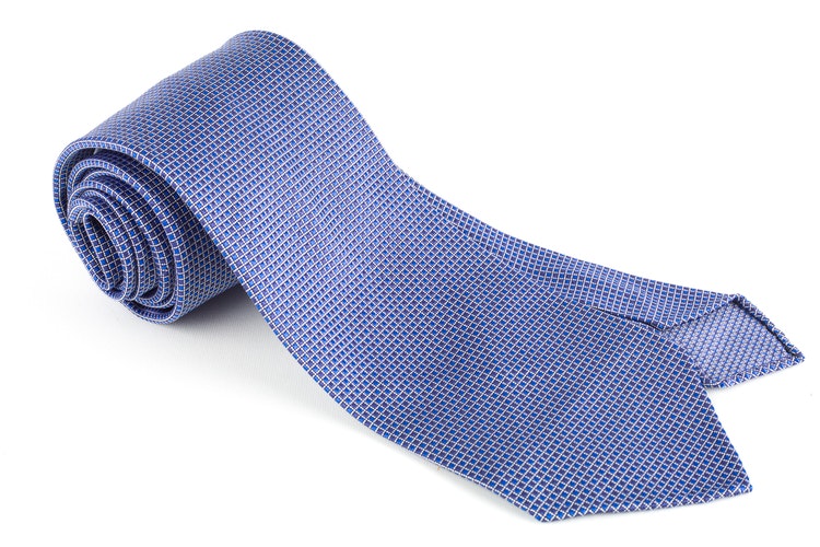 Micro Square Silk Tie - Untipped - Blue