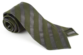 Regimental Silk Tie - Untipped - Olive Green