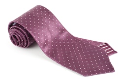 Pindot Silk Tie - Untipped - Purple/White