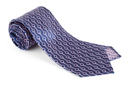 Catena Silk Tie - Untipped - Navy Blue/Pink