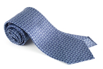 Collegamento Silk Tie - Untipped - Navy Blue/Light Blue