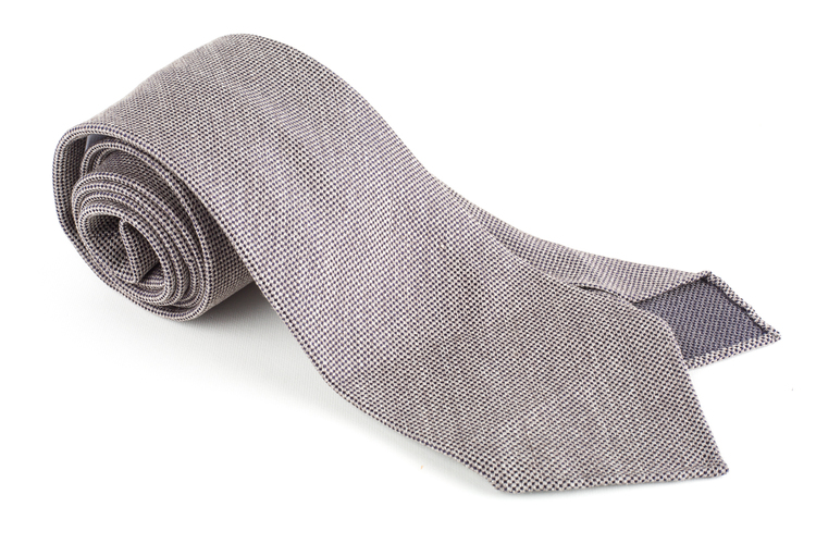 Solid Textured Silk Tie - Untipped - Light Grey
