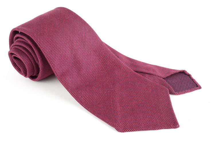 Solid Textured Silk Tie - Untipped - Red/Rust