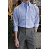 Thin Stripe Shirt - Button Down - Light Blue/White