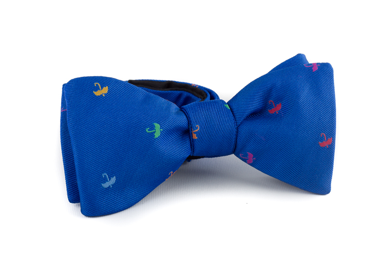Umbrella Silk Bow Tie - Mid Blue